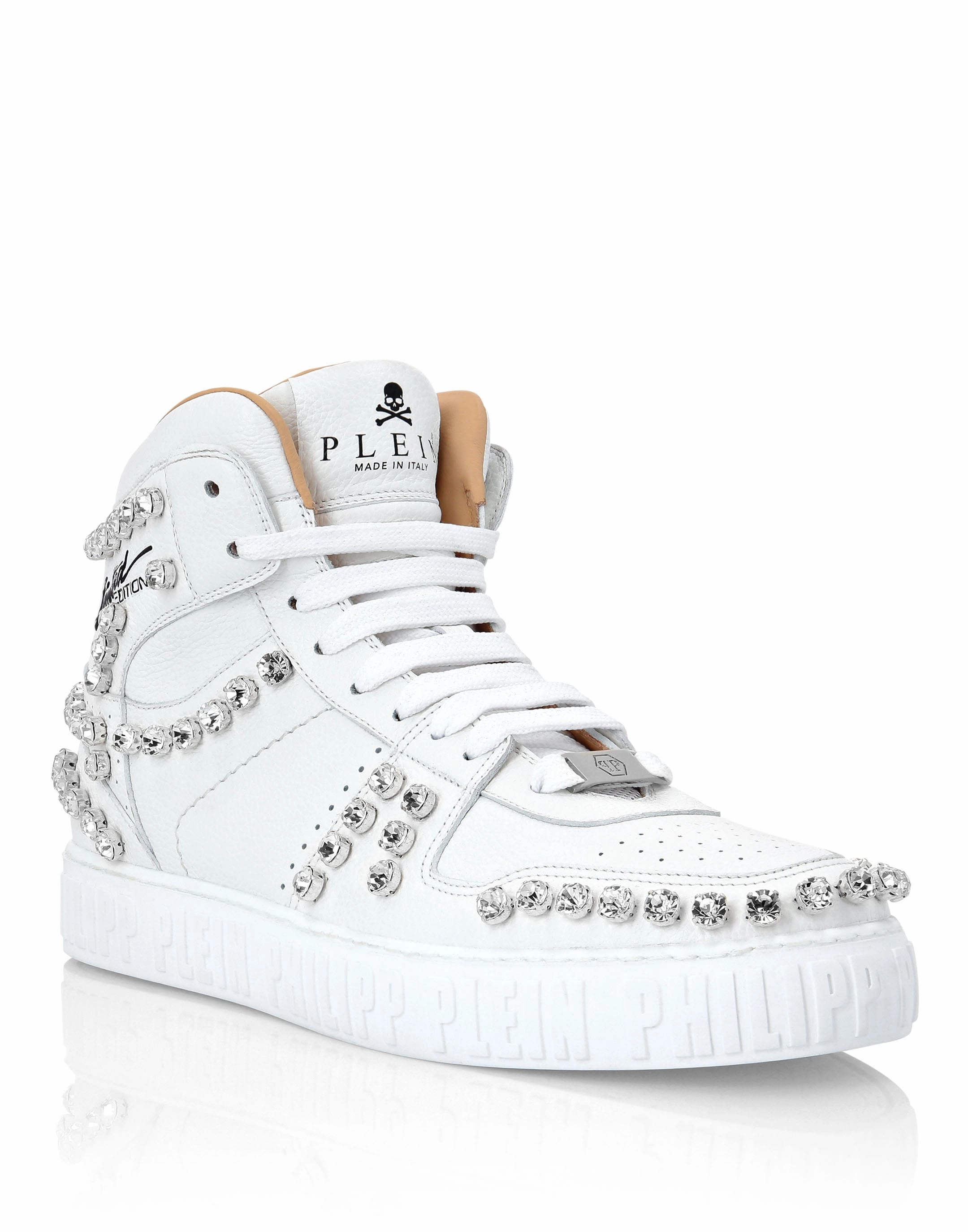 StablePlatform Leather Hi-Top Sneakers Crystal