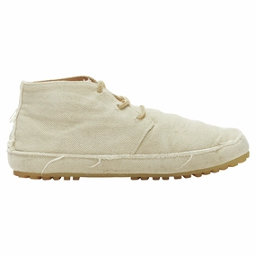 lightweight upper running shoes Maison Margiela Canvas Leather Lace Up Espadrille Boots