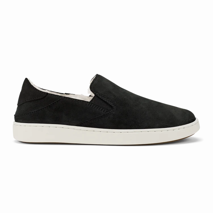 OluKai Women's Pehuea Cozy Sneaker in Lava Rock / Lava Rock Push Step Good Grip