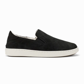 OluKai Women's Pehuea Cozy Sneaker in Lava Rock / Lava Rock Push Step Good Grip