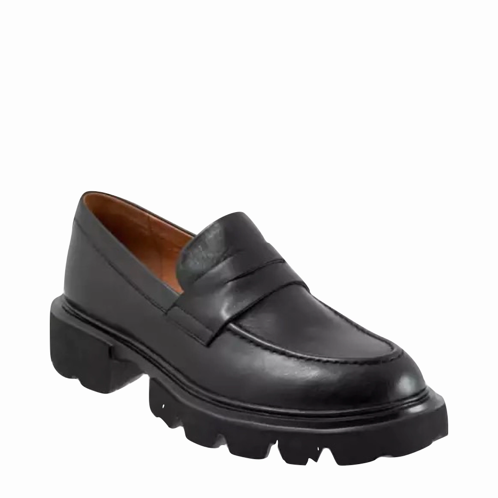 Walk Friendly EOS Footwear Women's Ade Penny Leather Loafer in Black