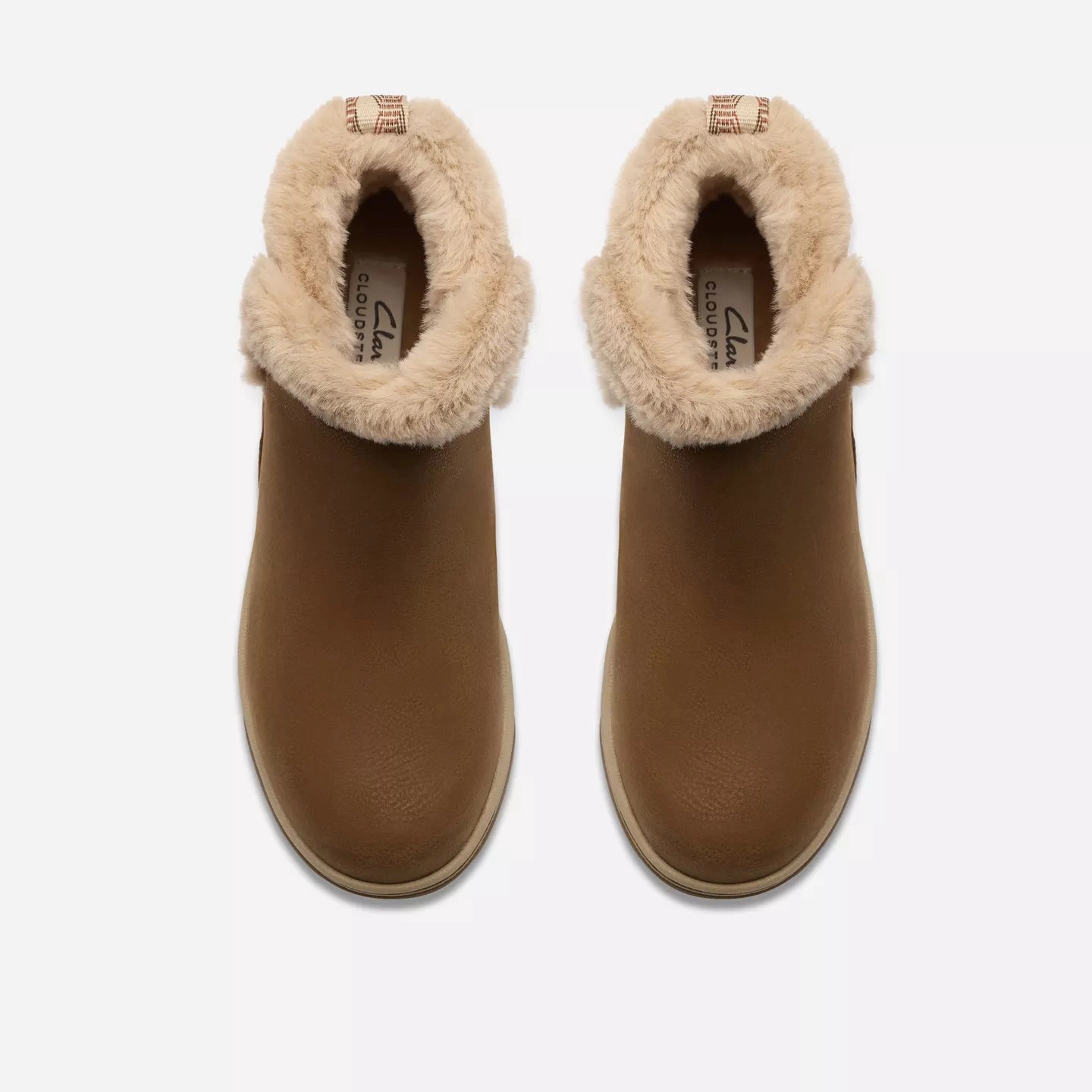 Fashion-Ready Daily Mood Clarks Women's Breeze Fur Boot in Dark Tan Combination