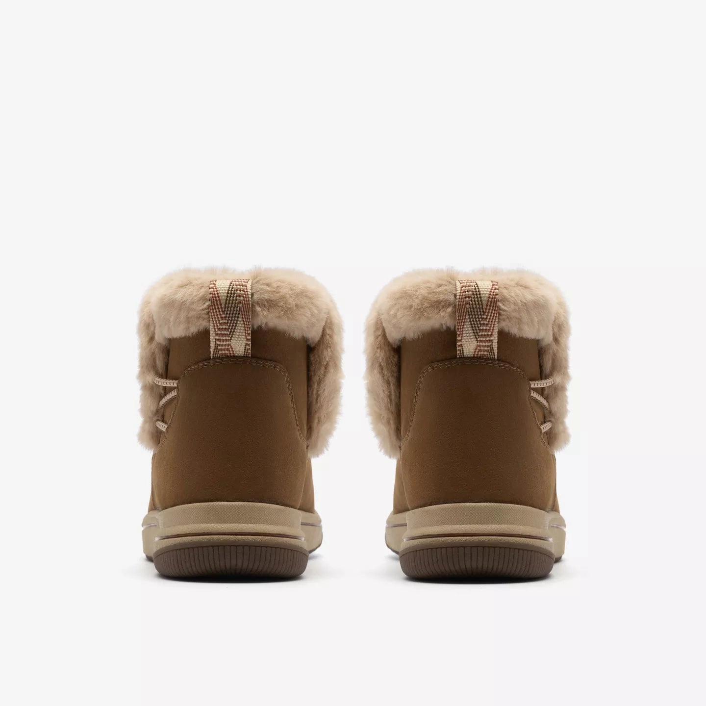 Clarks Women's Breeze Fur Boot in Dark Tan Combination Driving Comfort