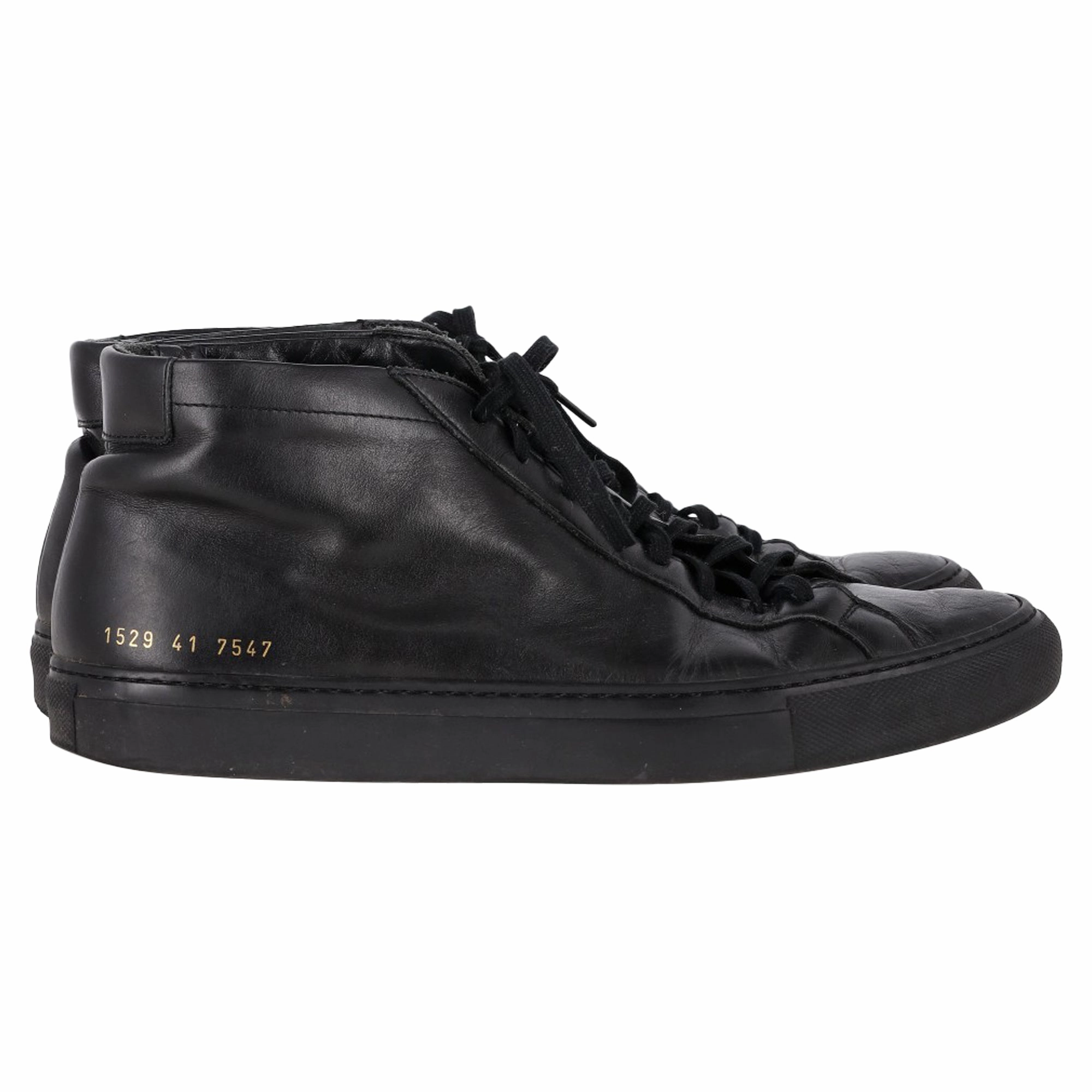 rollerblading shoes Common Projects Original Achilles High Sneakers in Black Leather