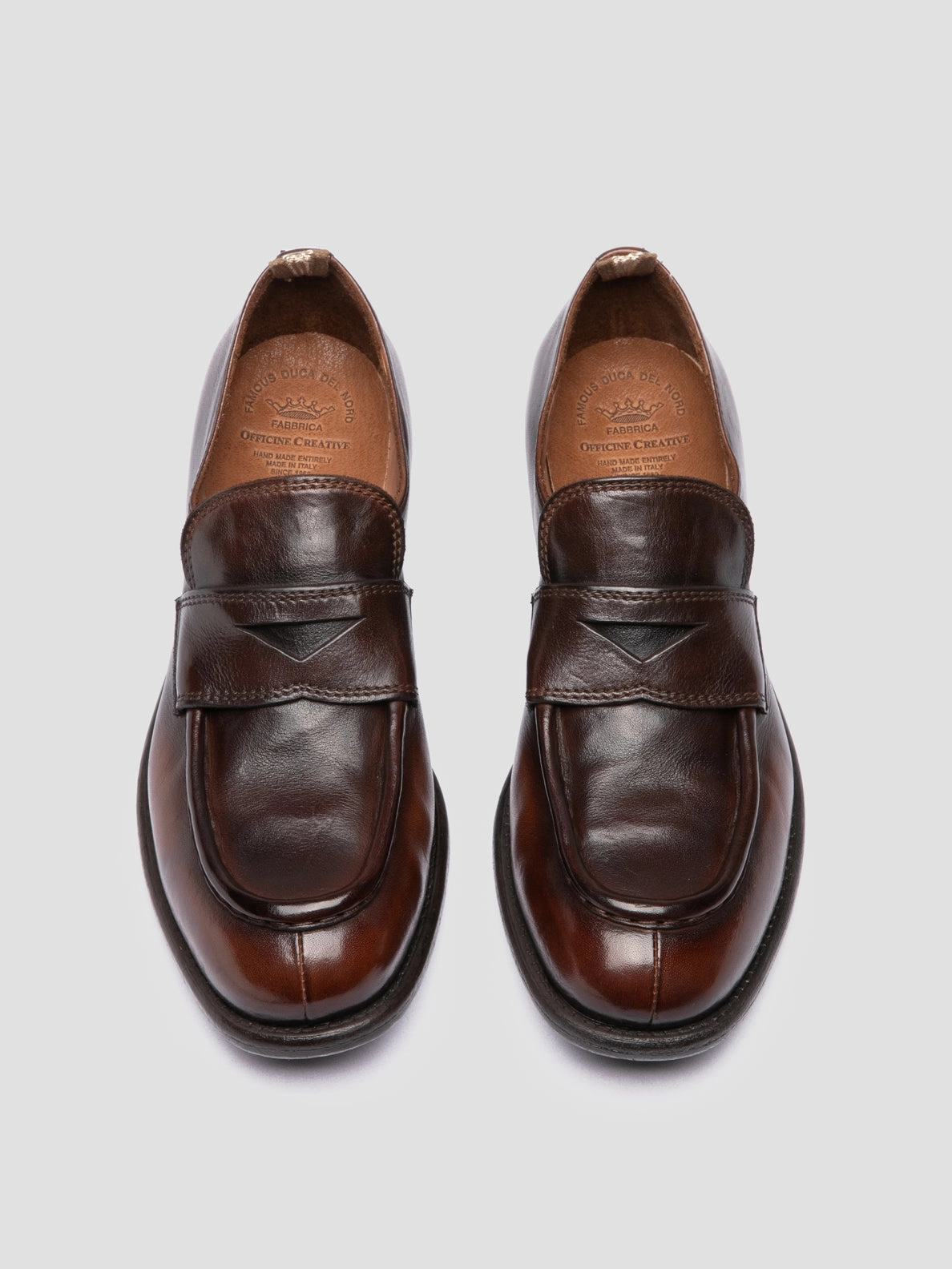 CALIXTE 020 - Light Brown Leather Penny Loafers Motion Friendly