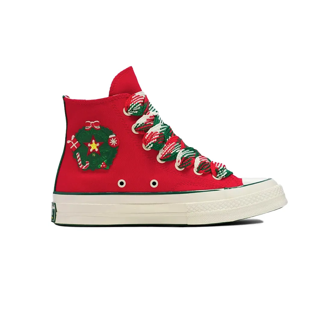 Canyon Path Bare Wear Converse -  Unisex Chuck 70 X-Mas Gingerbread & Knit Sock High Top Shoes (A12454C)