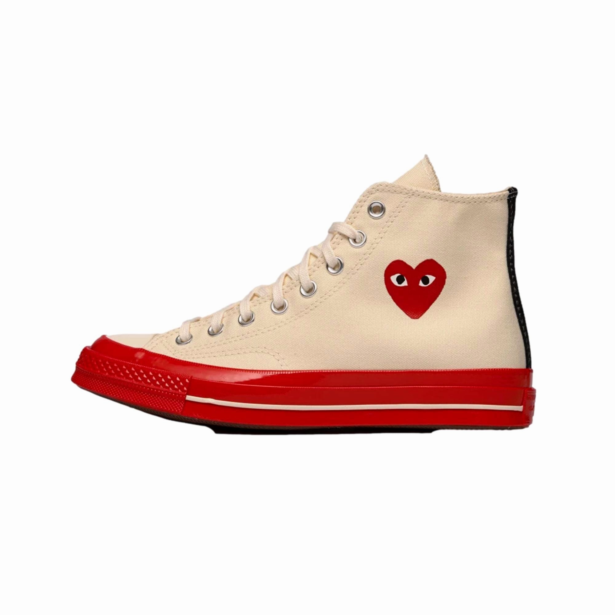 Converse Chuck 70 CDG Hi Pristine/Red/Egret  A01794C Men's Secure Foam