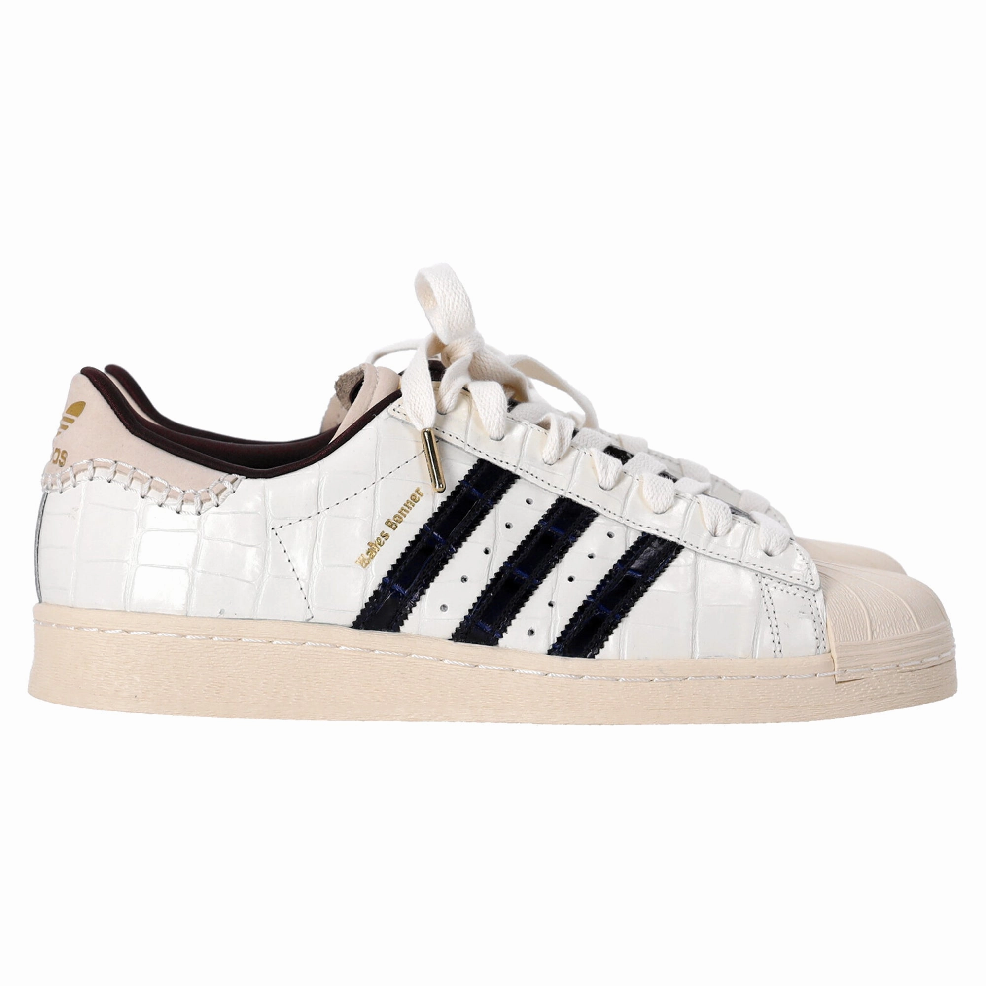 speed - training shoes college teams Adidas x Wales Bonner Faux-Croc Superstar Sneakers In White Leather