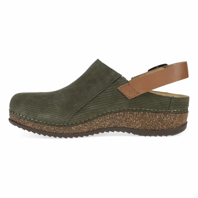 Dansko Women's Merrin Sling Back Clog in Olive Durable   construction Airy Design