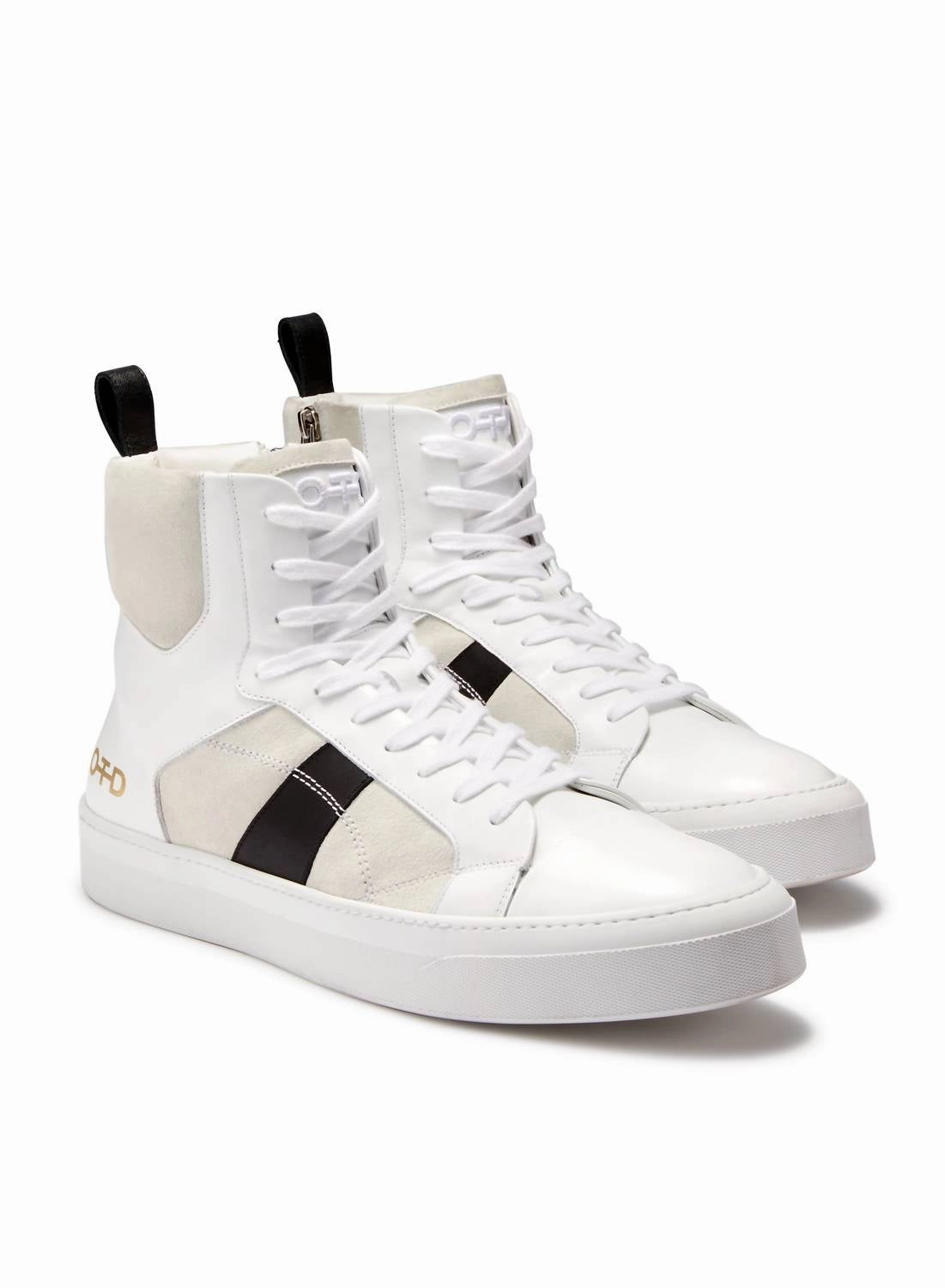 Men's Hi-Top Zip Sneaker In White running for coordination Luxury