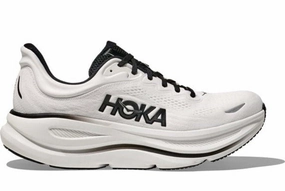 running with a minimalist style running for adventure Hoka One One Bondi 9 White Black