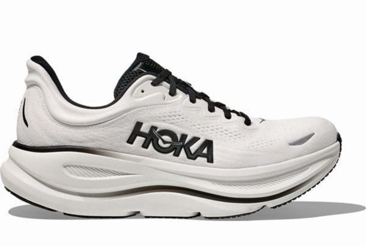 Hoka One One Bondi 9 White Black yoga practitioners' shoes