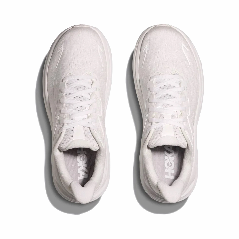 Hoka Women's Clifton 10 Sneaker in White/White Dawn Pace