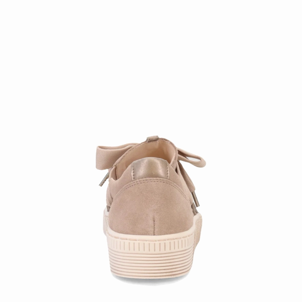 Anti Slip Sole Gabor Women's Bow Sneaker in Eclisse Taupe
