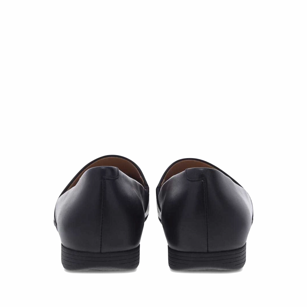 Gala Reception Dansko Women's Larisa Leather Flat Slip On Loafer in Black