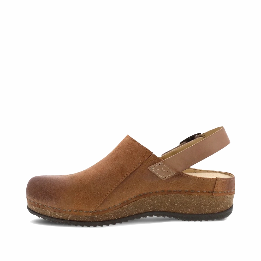 Stable Feel Everywhere Use Dansko Women's Merrin Sling Back Clog in Tan Nubuck