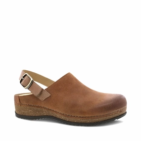 Dansko Women's Merrin Sling Back Clog in Tan Nubuck Work Hike