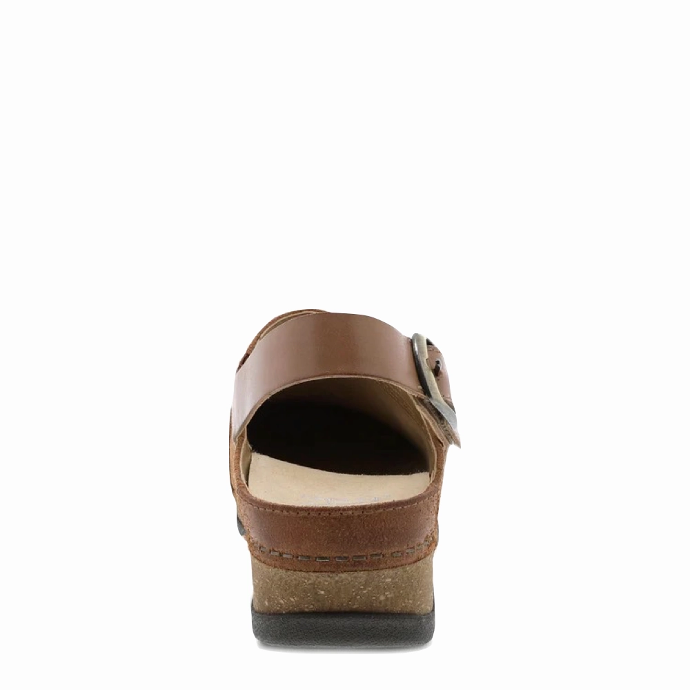 Dansko Women's Merrin Sling Back Clog in Tan Nubuck Chase Step Perfect Fit