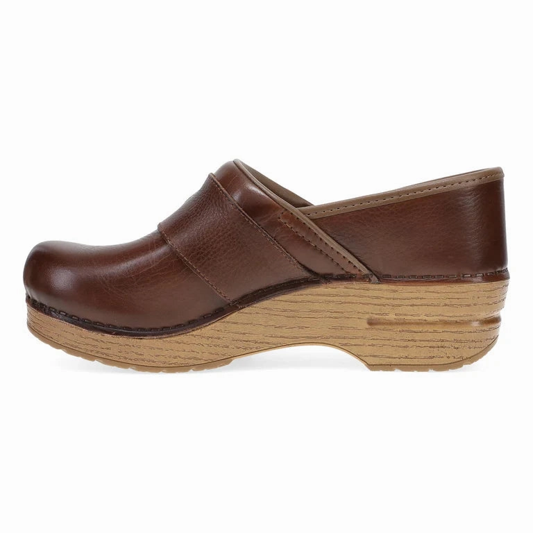 Campus Tour Dansko Women's Pearson Buckle Clog in Brown Waxy Leather