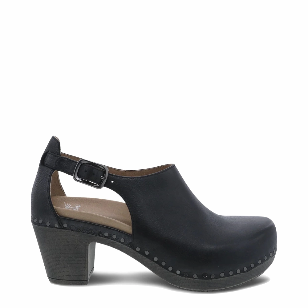 Monk Strap Style Sustainable Use Dansko Women's Sassy Heeled Shoe in Black