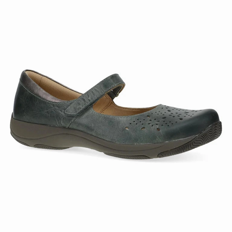 Dansko Women's Stacy Mary Jane in Lake Waxy Burnished Leather MachineWashable