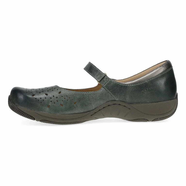 Dansko Women's Stacy Mary Jane in Lake Waxy Burnished Leather Comfort   cushion Comfort Fitment