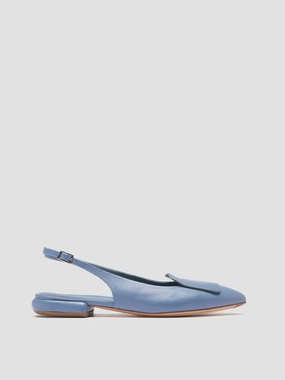 SUE 007 - Blue Leather Slingback Show Fit