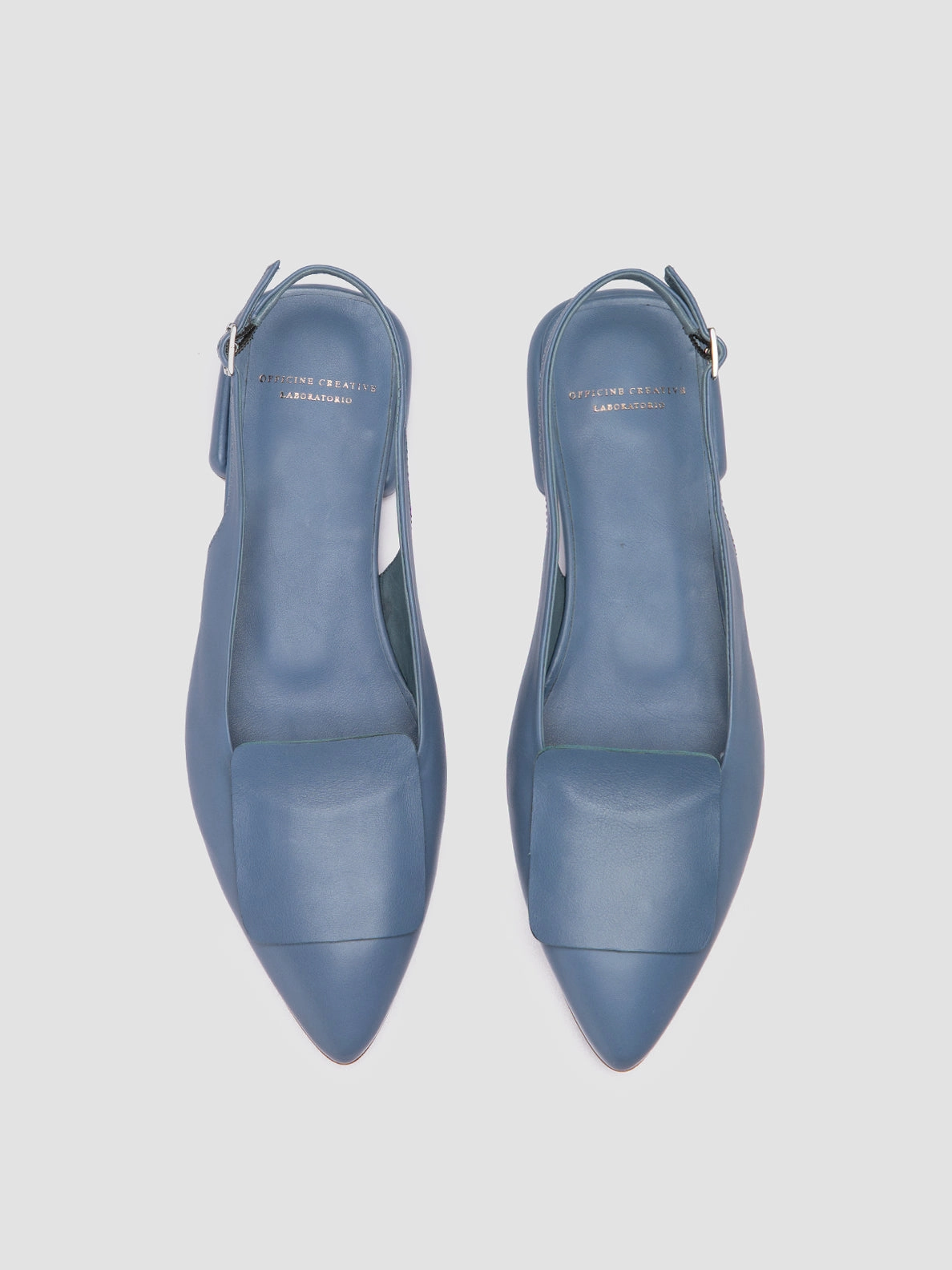 SUE 007 - Blue Leather Slingback Camera Ready Evening Shade
