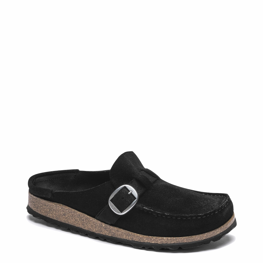 Easy To Slip On Urban Fashion Birkenstock Women's Buckley Suede Clog in Black