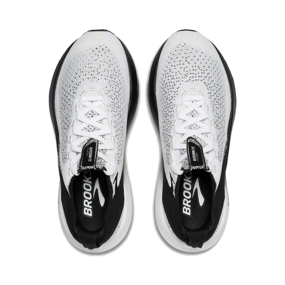 Performance Cushioning Brooks Men's Glycerin StealthFit 22 Sneaker in White/Grey/Black