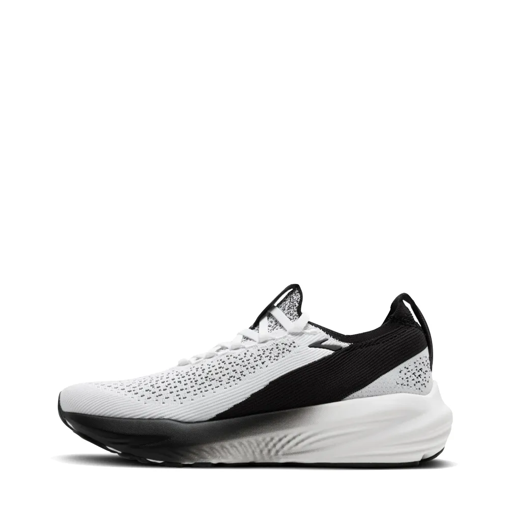 sustainable running shoes Comfortable Padding Brooks Men's Glycerin StealthFit 22 Sneaker in White/Grey/Black