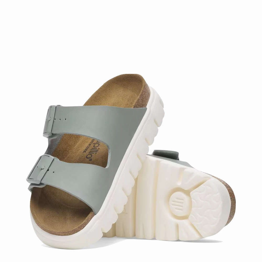 Toe Freedom Mesh Upper Birkenstock Women's Arizona Chunky Birko-Flor Sandal in Pure Sage