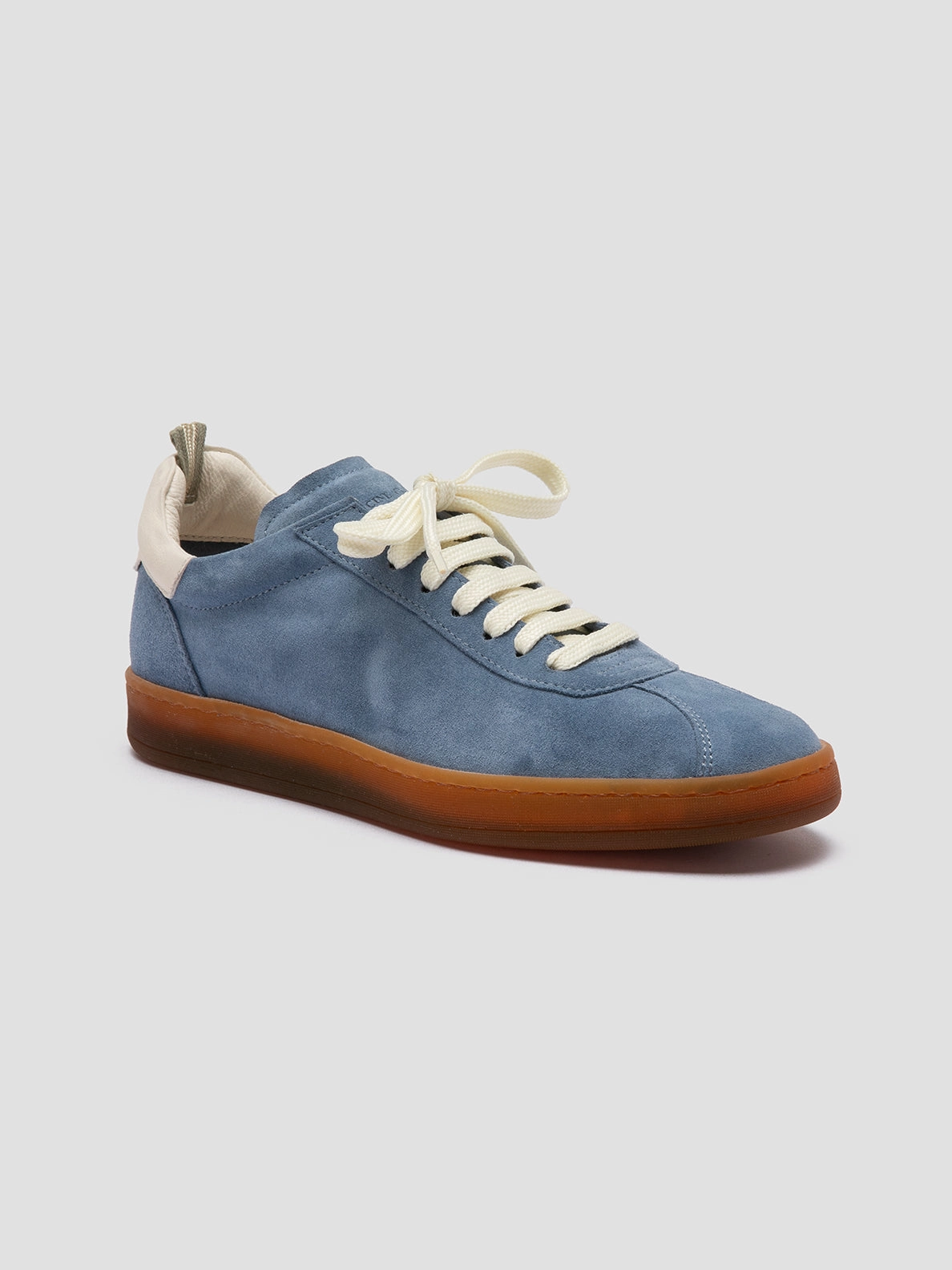 flat - terrain running DESTINY 101 - Blue Leather and Suede Low Top Sneakers