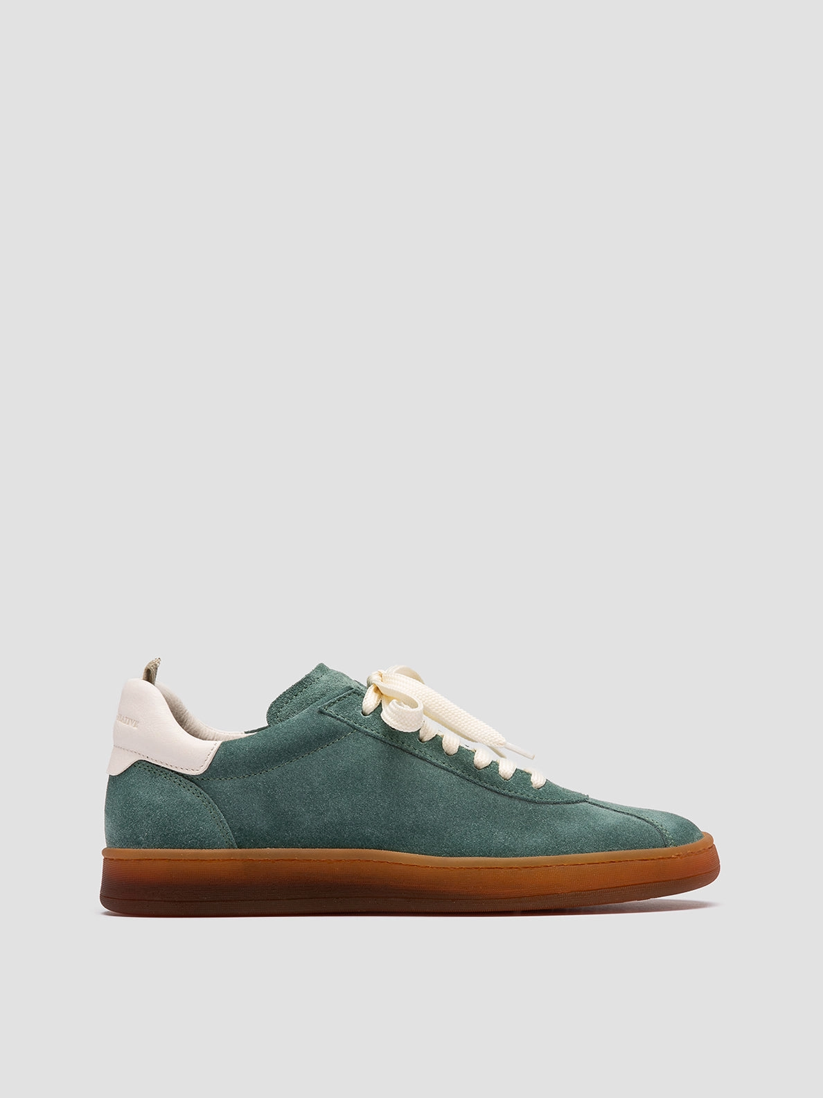 DESTINY 101 - Green Leather and Suede Low Top Sneakers Soft Lining Shoes Hydrophilic