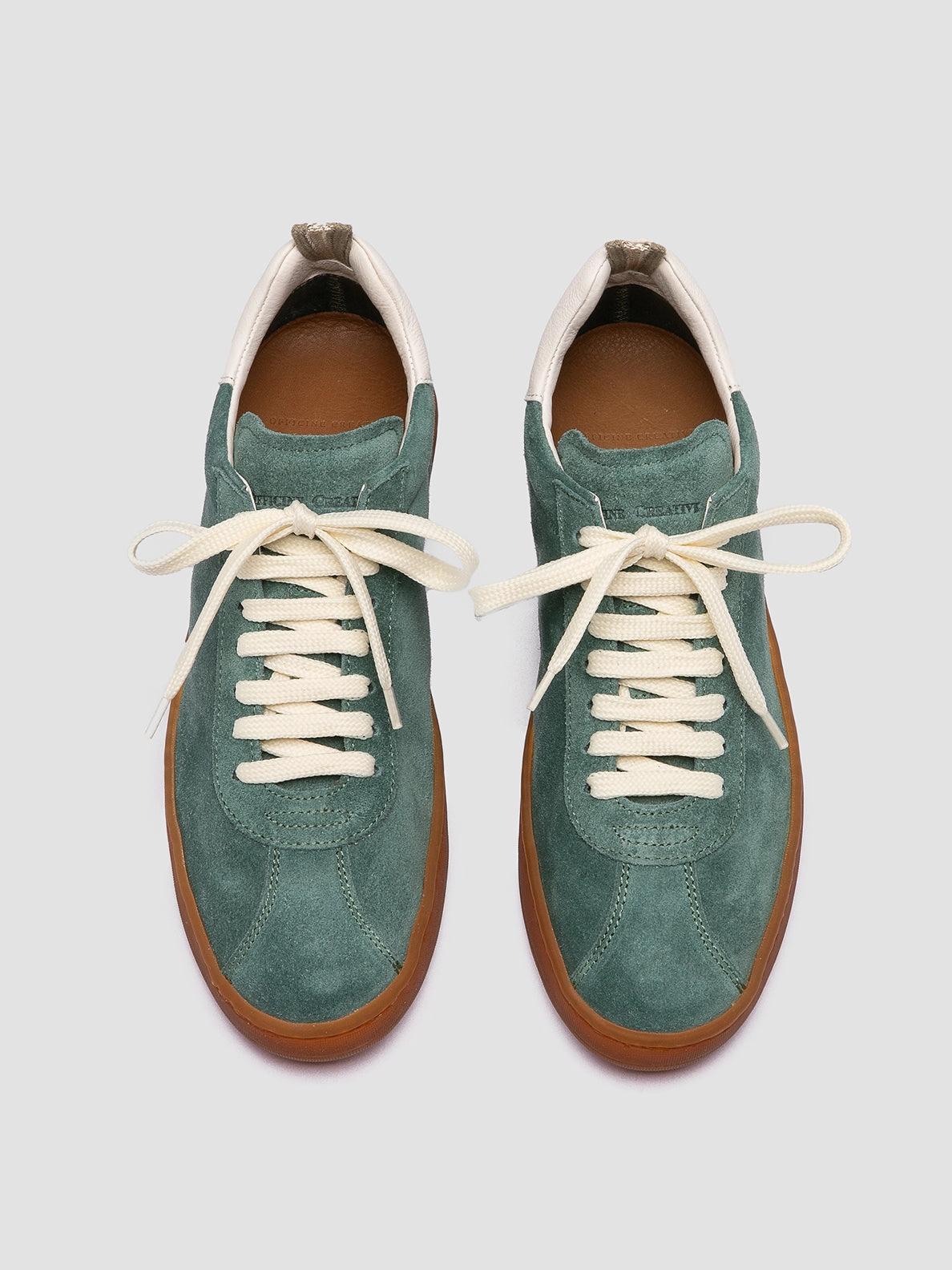 DESTINY 101 - Green Leather and Suede Low Top Sneakers Multi   Purpose
