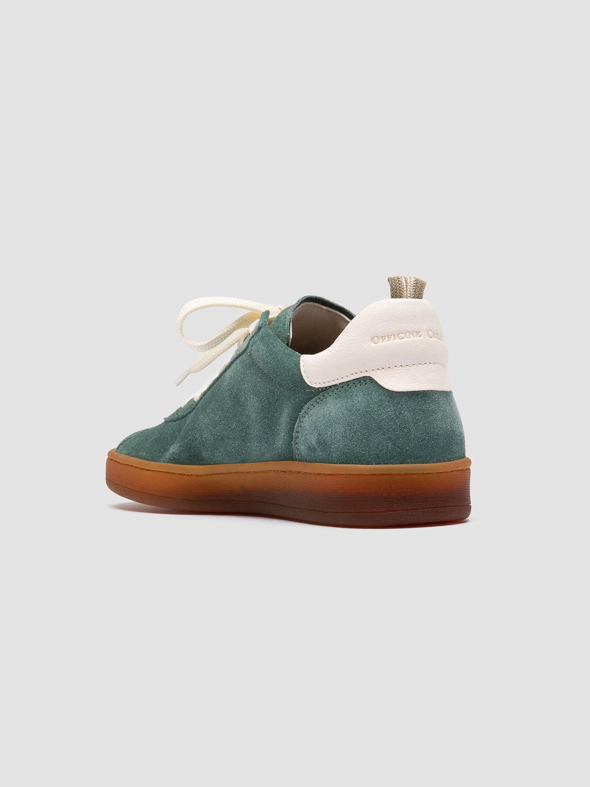 DESTINY 101 - Green Leather and Suede Low Top Sneakers running - specific footwear complex design