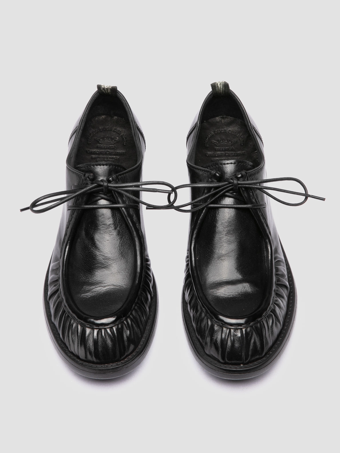Exclusive Model Quiet Workspace DIARY 102 - Black Leather Derby Shoes