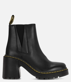 Dr. Martens Spence Leather Flared Heel Chelsea Boots - Women Luxe Detail Flexible form