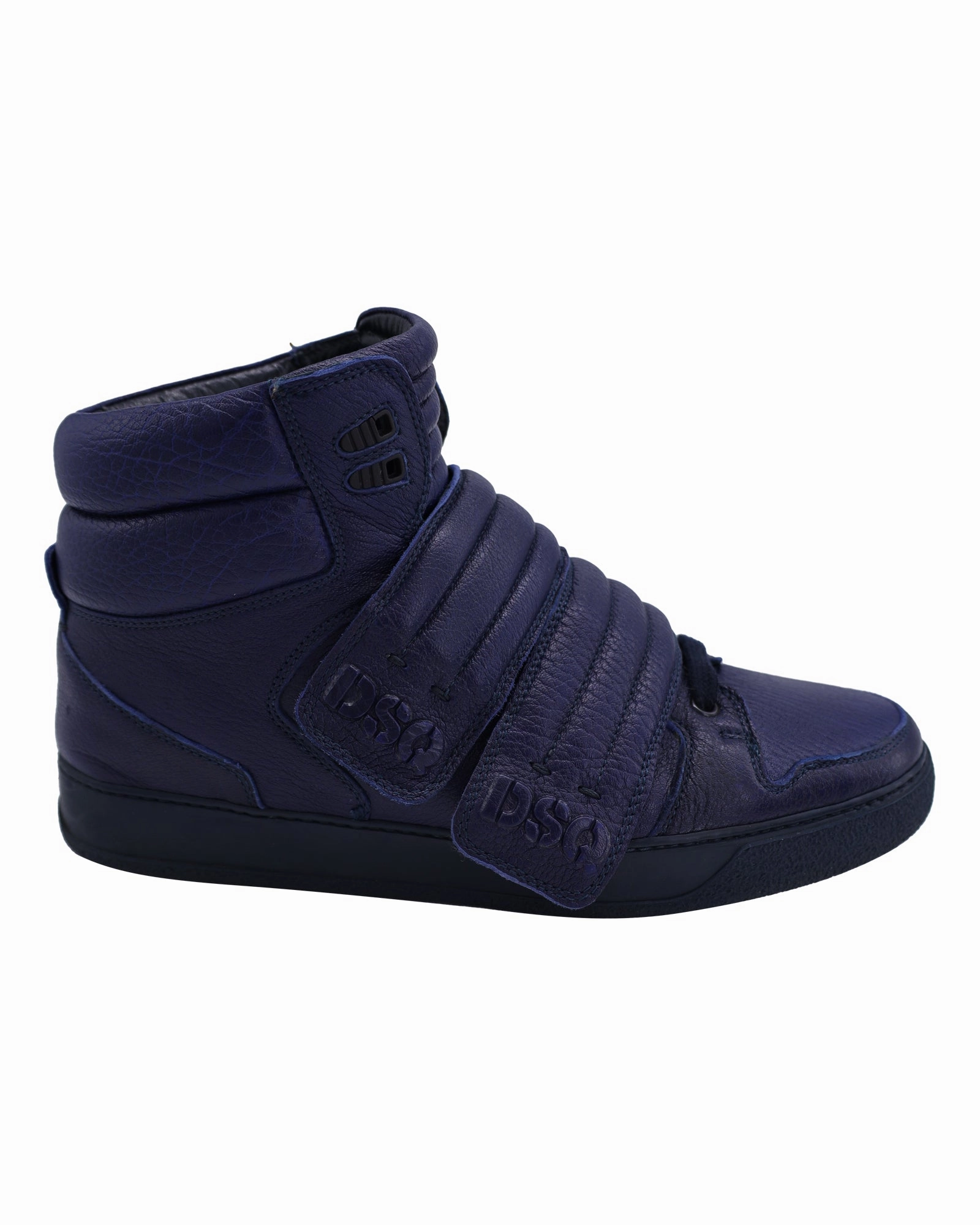 Maximum Grip Dsquared2 Capra High-Top Sneakers in Navy Blue Leather