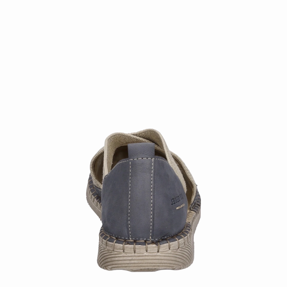 Josef Seibel Women's Sofie 44 Cross Strap Slip On in Jeans Blue Urban Move Pro Slow Jog