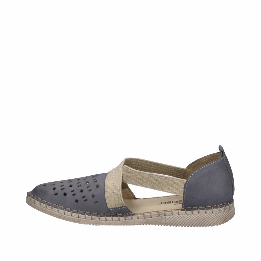 Josef Seibel Women's Sofie 44 Cross Strap Slip On in Jeans Blue Simple Walk