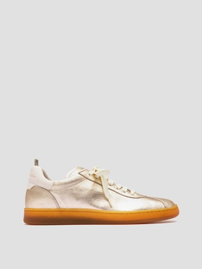 Zip Up Professional - athlete DESTINY 101 - Gold Leather Low Top Sneakers