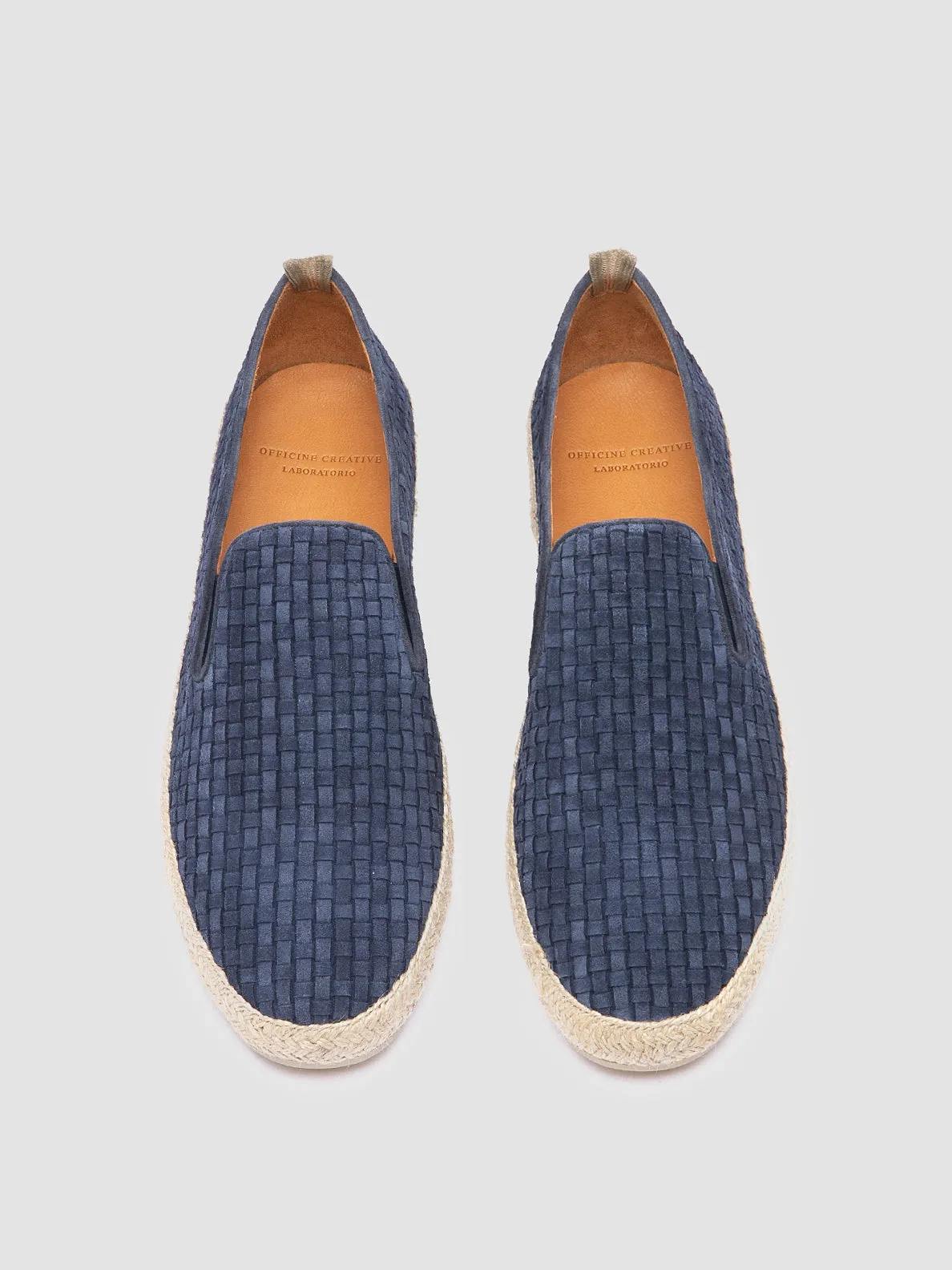 BOWLINE 001 - Navy Woven Espadrille Shoes Metal Buckle