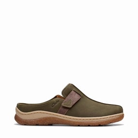 Creek Path Family Pace Clarks Women's Orlene Clog in Olive Combination Nubuck