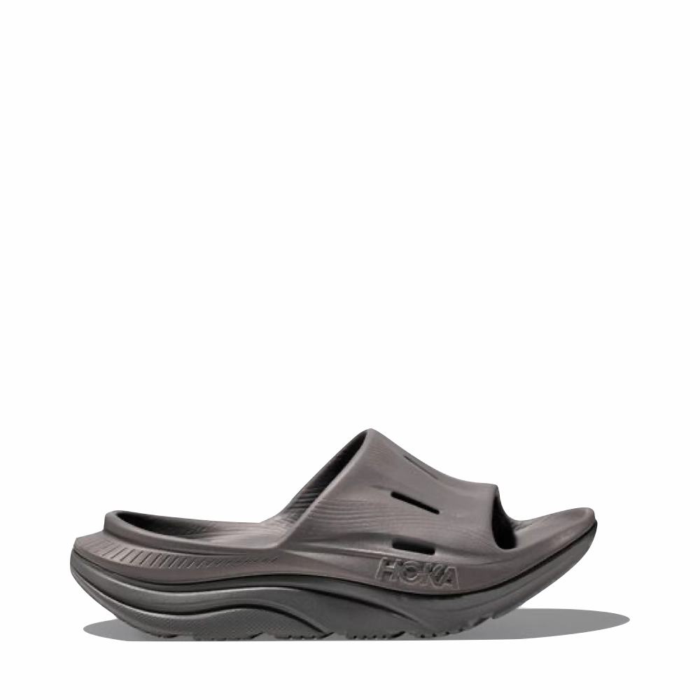 Hoka Ora Recovery Slide 3 Sandal in Grey Non-Slip Shoes Multi Strap