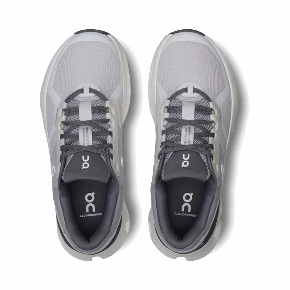 On Women's Cloudrunner 2 Sneaker in Frost/White Daily Grace