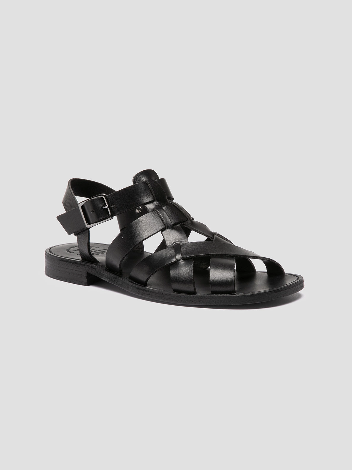 Fast Fit Gold Touch GANEMA 105 - Black Leather Sandals
