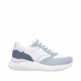 Water Resistant Rieker Women's Akilah 00 Sneaker in Blue/White/Jeans