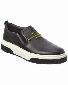 Ferragamo Leather Slip-On Sneaker weekend convenience zero - drop - feature shoes