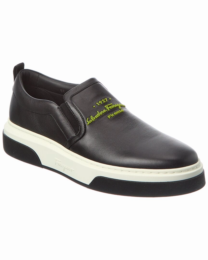 Training days Ferragamo Leather Slip-On Sneaker